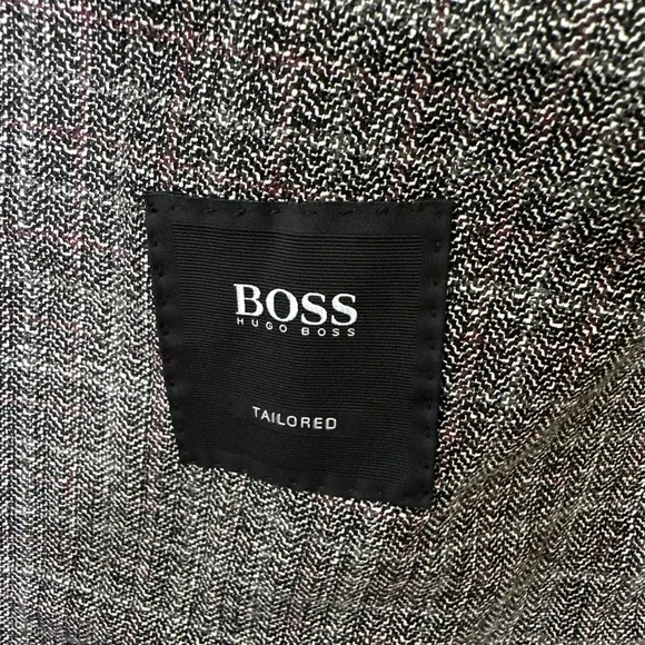 Hugo Boss Carlo Barbera Jacket Blazer 46R Wool Silk Gray Woven In Hugo Boss Carlo Barbera Jacket Blazer 46R Wool Silk Gray Woven In